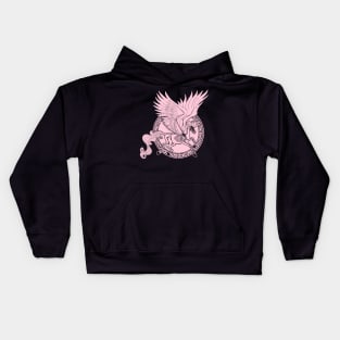 Greek Pegasus (pastel pink with background) Kids Hoodie